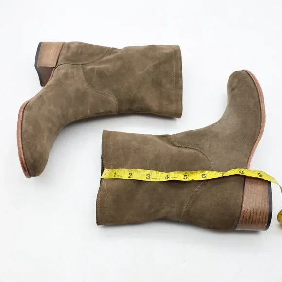 Alberto Fermani Olive Green Suede Women's EU Size 38 Pull On Boots Made in Italy - Picture 6 of 9